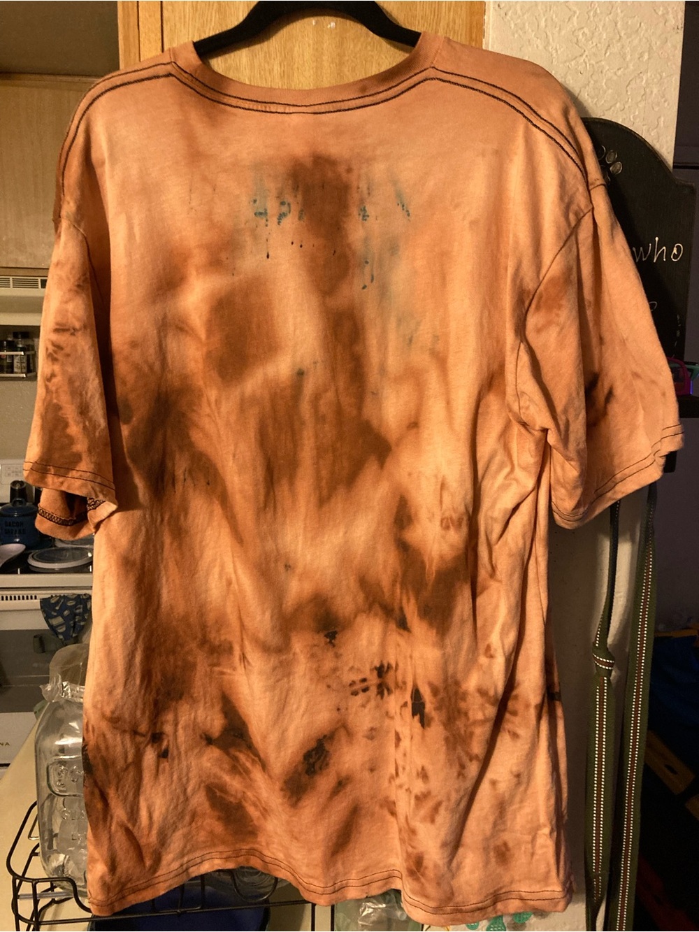 Men's Washed Copper Tie-Dye Short Sleeve Shirt
